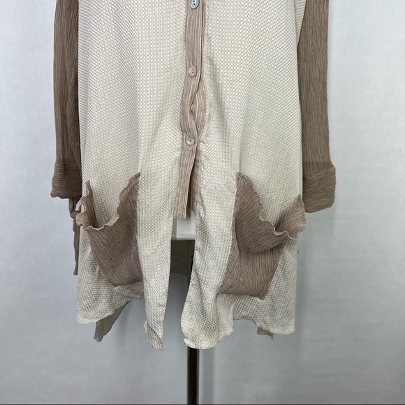 Sachin & Babi for Ankasa Cream Brown Women’s Button Down Long sleeve Size Large - Picture 3 of 7